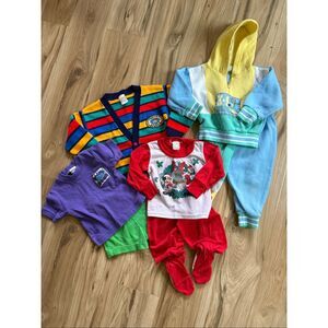 Vintage 90s Disney Mickey Christmas Baby Boy Clothing Lot Size 24 Mo